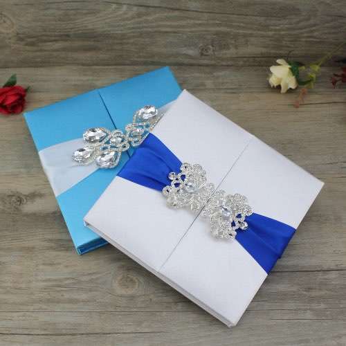 Transparent Acrylic Invitation Card with Silk Box Elegant Wedding Invitation 